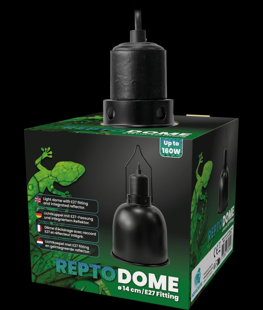 REPTO DOME - RIFLETTORE CON PORTALAMPADA E27 FITITNG 14CM BLACK