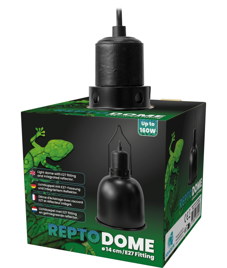 REPTO DOME - RIFLETTORE CON PORTALAMPADA E27 FITITNG 14CM BLACK