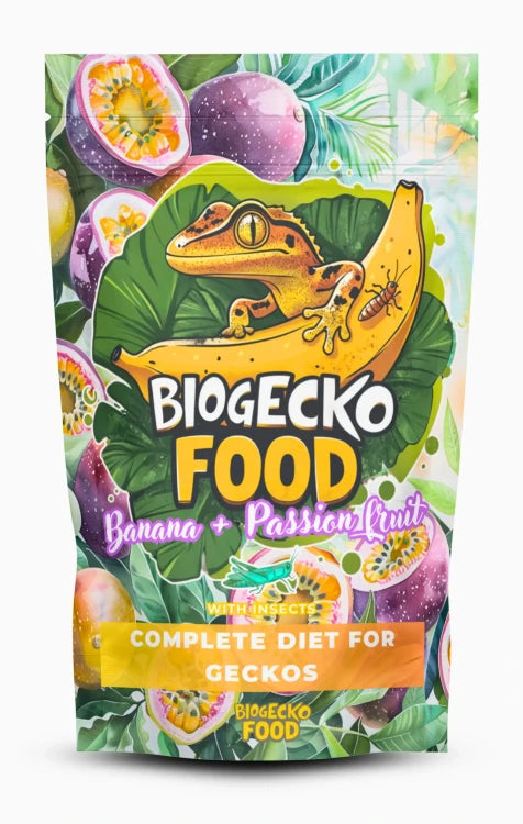 BIOGECKO FOOD BANANA E FRUTTO DELLA PASSIONE – 100 G
