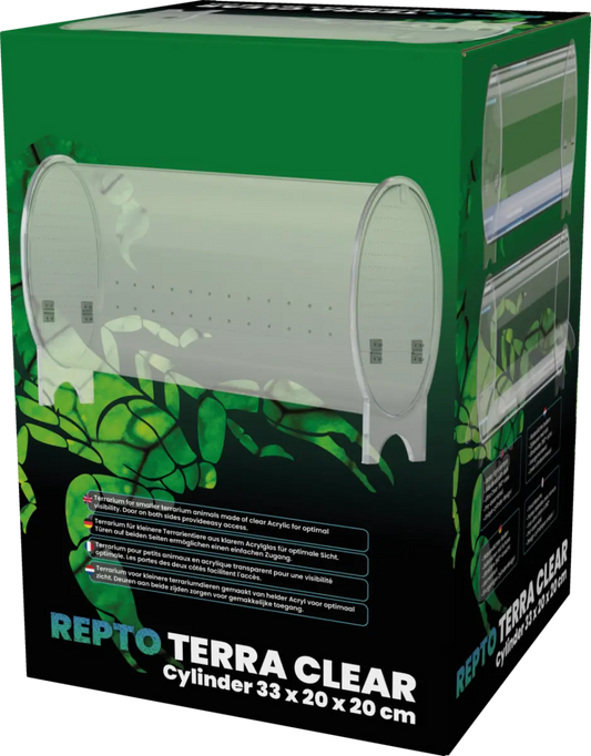 TERRARIO IN ACRILICO REPTO TERRA CLEAR CYLINDER 33X20X20 CM