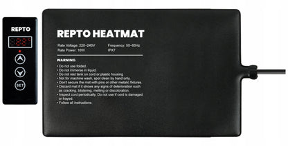 TAPPETINO RISCALDANTE REPTO HEAT MAT CON TERMOSTATO 16 WATT 30X20 CM