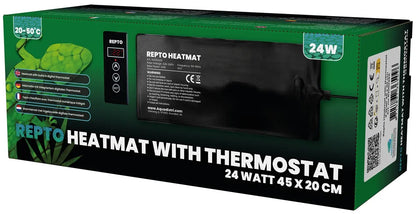 TAPPETINO RISCALDANTE REPTO HEAT MAT CON TERMOSTATO 24 WATT 45X20 CM