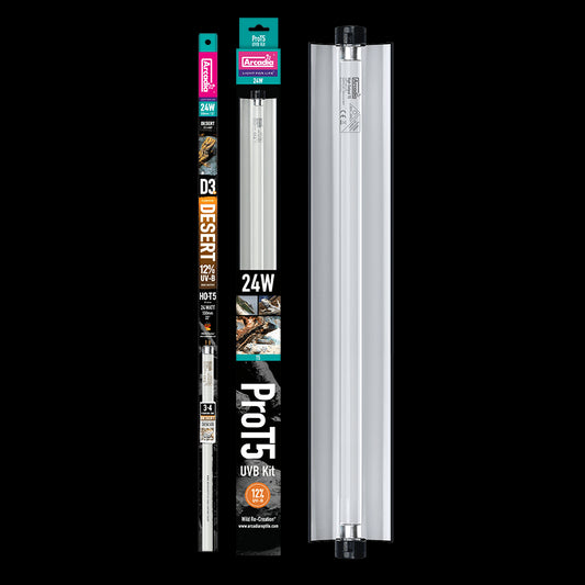 ARCADIA PRO T5 UVB KIT DESERT 12% UVB 24 WATT