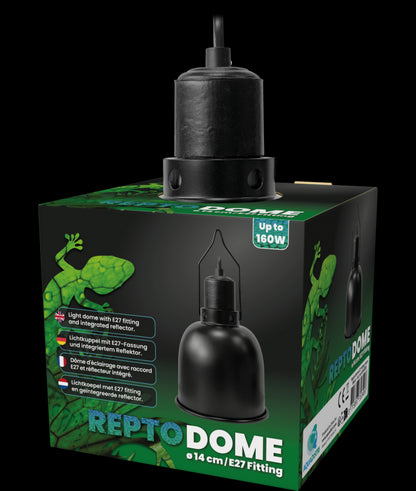 REPTO DOME - RIFLETTORE  CON PORTALAMPADA E27 FITITNG 14CM BLACK