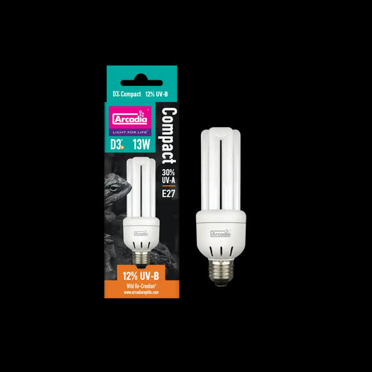ARCADIA MINI TRIPPLE U D3 COMPACT LAMP 12% UVB 13 W